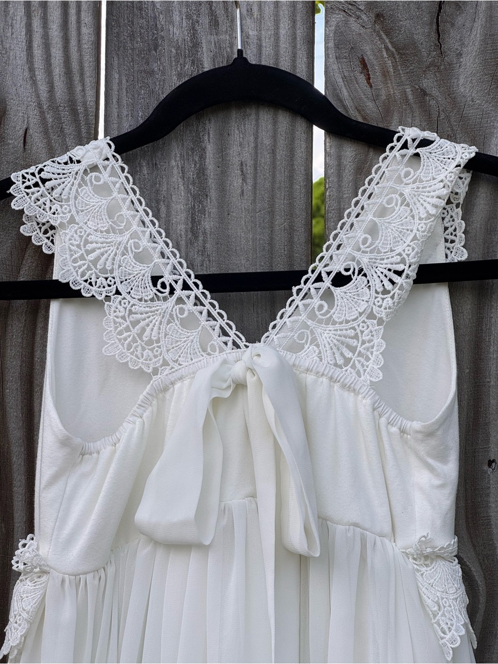 Flower girl bohemian fairycore white lace maxi dress - Picture 7 of 7